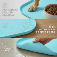 Non-Slip Silicone Dog Food Mat for Food and Water - 60 x 40 cm / Blue - image 4