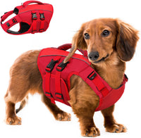 Dog Life Jacket Medium,Ripstop Dog Flotation Vest for Medium Dogs – Essentials for Dogs - Medium / Red