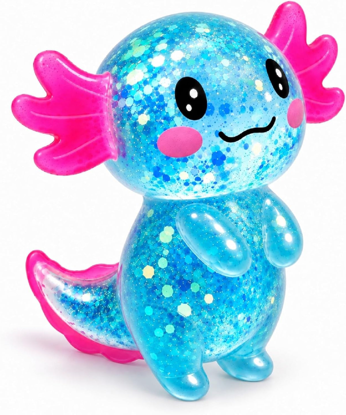 Ropuptl sitting axolotl squishy toy in purple, slow rising soft fidget