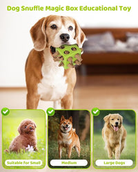 Interactive Puzzle Dog Toy Encourage Natural Foraging Skill, Durable Dog Enrichment Toy Snuffle Cube Cloth Strip with Hide & Seek Food, Slow Feeder for Mind Stimulate & Stress Relief (Green)