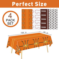 Oigco race car tablecloth with black and white checkered pattern on a rectangular party table - view 5