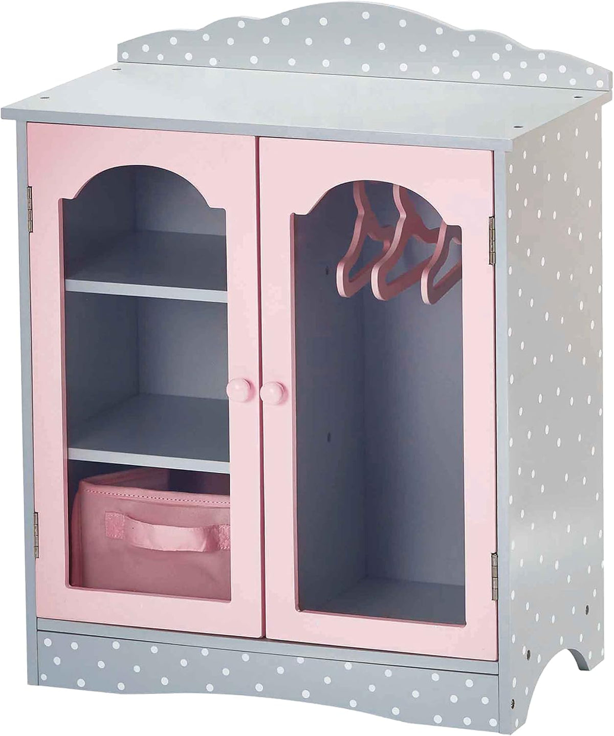 Olivia's Little World Twinkle Stars purple 18 inch doll closet with hangers, shelves and canvas bin