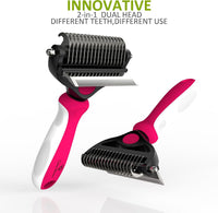 Spring Blossoms-2 in 1 Professional Grooming Rake for Cats - Rose - image 4