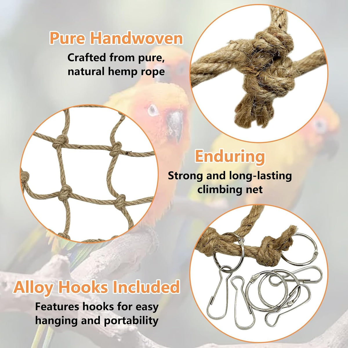 Natural Bird Rope Net, Large Size - Style2 - image 2