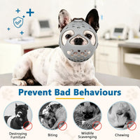 English Bulldog Muzzle, Soft Short Snout Dog Muzzle Stops Biting – Essentials for Dogs - Gray / M（Head 15-16½"） - image 4