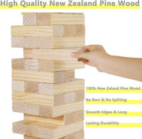 GOROCK Giant Tumbling Tower Game，57Pcs Wooden Block Stacking Game - XL-Over 5 FT - image 3
