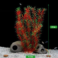 DSkoiph 2 pcs Aquarium Decor Plastic Plants Extra Large 21 Inches - Wine - image 3