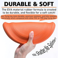 Dog Flying Disc - Durable Rubber Flying Disc Dog Toy - 9.25" Indestructible Rubber Dog Flying Discs Flyer Dog Toys - Puncture Resistant & Bite Resistant Extremely - for Medium Large Dogs