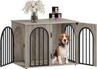 Hzuaneri 31.5 in Dog Crate Furniture - Greige / 31.5"L x 22.0"W x 24.0"H