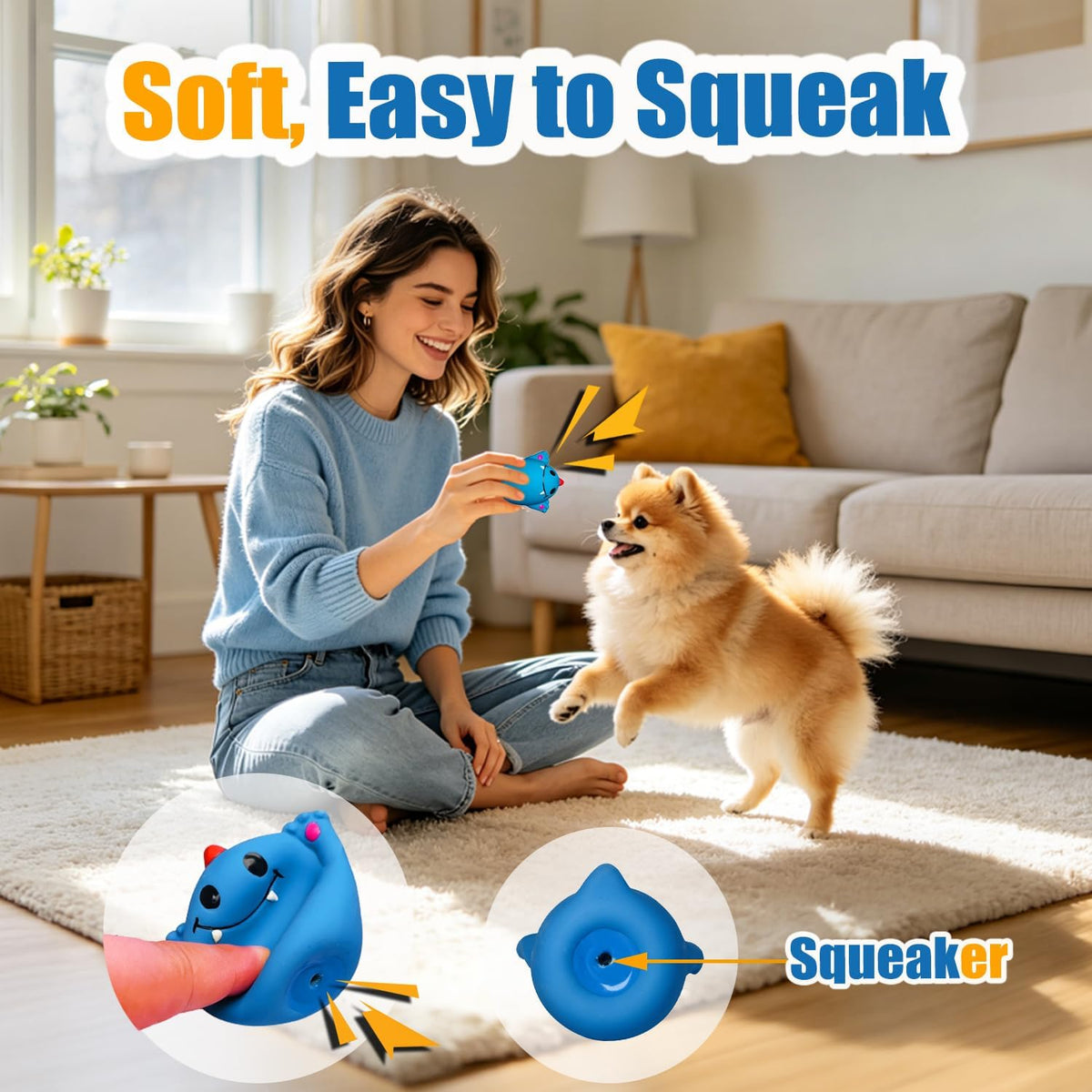 Latex Squeaky Dog Toys for Small Dogs, Medium Breeds - image 4