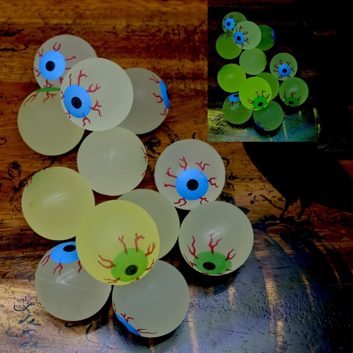 GiftExpress 24ct 1.3" Extra Large Glow in the Dark Eyeballs Bouncy - 48 - image 3