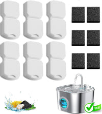 Cat Water Fountain Filter: 12PCS Replacement Filter of 12 Filters - 6 Filters + 6 Sponges