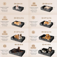 EHEYCIGA Orthopedic Dog Beds Large Sized Dog - Dark Grey / 24.0"l X 18.0"w X 6.0"th - image 2
