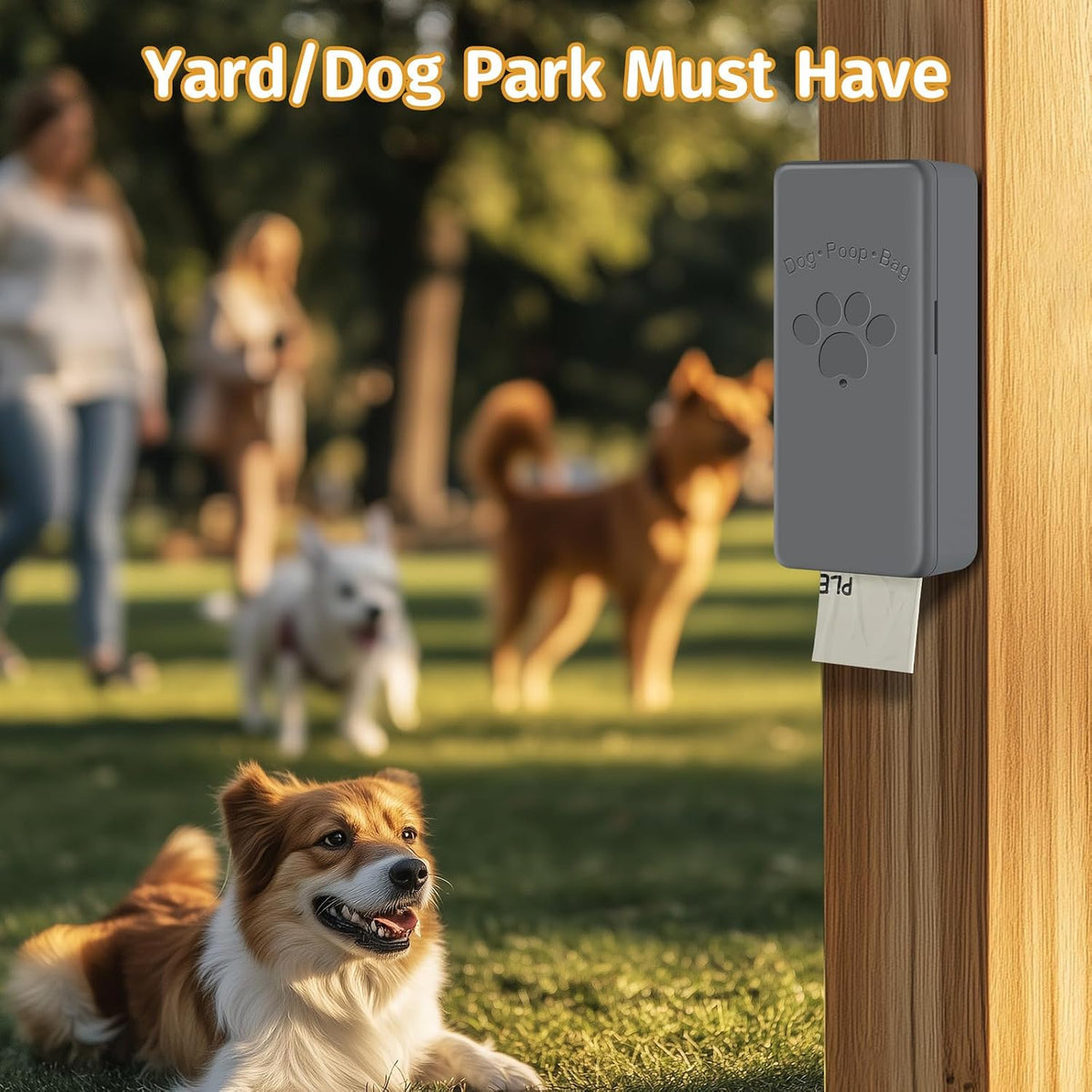 Dog Poop Bag Dispenser, Wall-Mounted Dog Bag dispenser Outdoor or Indoor for Doggy and Pets, Black - Gray - image 2