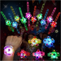 SCIONE 24 Pack LED Light Up Fidget Spinner Bracelets - 24