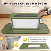 Decflow 10L Stainless Steel Dog Water Bowl, No Spill Anti-Splash Dog Bowls with XXL Silicone Mat, Spill-Proof Slow Feeder for Messy Drinkers, Heavy Duty Pet Bowls for Indoor/Outdoor Use