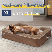 Orthopedic Dog Beds Medium Large Sized Dog, Dog Sofa Bed - X-Large(42 * 30 * 7.5 In) / Brown - image 4