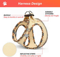 Hipubby Dog Harness Small Sized and Leash Set - Khaki/Tirm / XS (Chest: 12.5"-14") - image 4