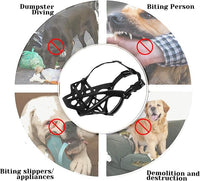 Dog Muzzle, Breathable Basket and Soft Cage Black Dog Mouth Cover,Anti-Biting, Barking and Chewing for Small Medium Large Dogs, 1 Pack Poop Bags for Dogs (Medium)