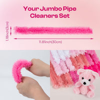 Caydo 50PCS Extra Thick Pipe Cleaners with 100pcs Eyes - Pink - image 4