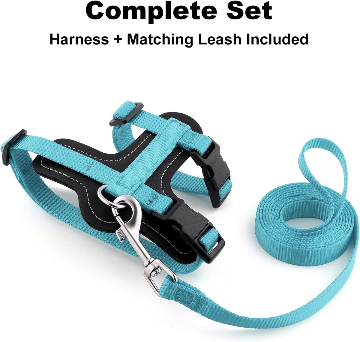 Plutus Pet Adjustable Cat Harness and Leash Set - Light Blue - image 2
