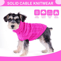 Puppishy knit turtleneck sweater for small dogs with heart and twist pattern - view 2
