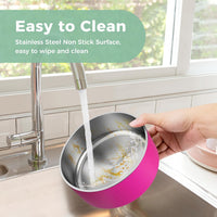 Dog Bowl, Stainless Stee Dog Water Bowl and Food Bowl - 64oz / Pitaya Pink - image 4