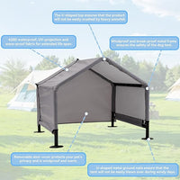 Dog Shade Shelter Outdoor Tent for Small Medium Dogs, Waterproof Sun Protection Pet House for Dogs, Small Animals and Livestock, Pet Canopy with Upgraded Doors and Ground Nails