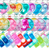 ONKULL Pop Fidget Keychain 30 Pack, Mini Fidget Toys Bulk - 30