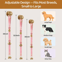 Kytely Leather Dog Doorbells to Go Outside - Pink - image 3