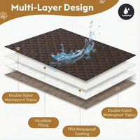 FunFurry Waterproof Dog Blanket, Couch Cover for Dogs Washable - 30 X 53 Inch - 1 Pack / Dark＆light Brown - image 4