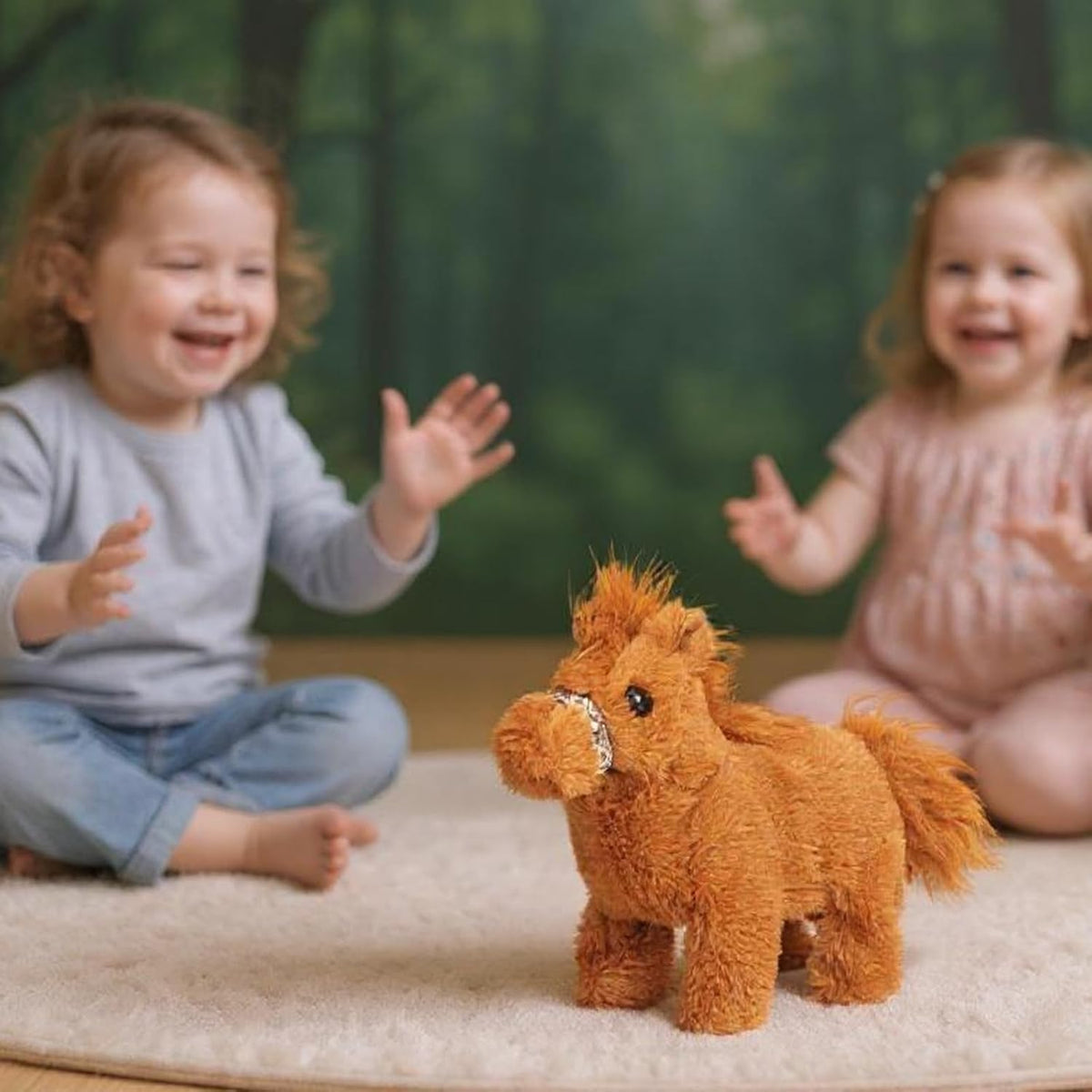 Easfan Walking Dog Toy for Kids Barking Interactive Puppy Stuffed - Horse_Dark - image 3