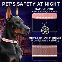 Reflective Neoprene Padded Dog Collar with Quick Release Buckle – Essentials for Dogs - Pink / X-Large - image 4