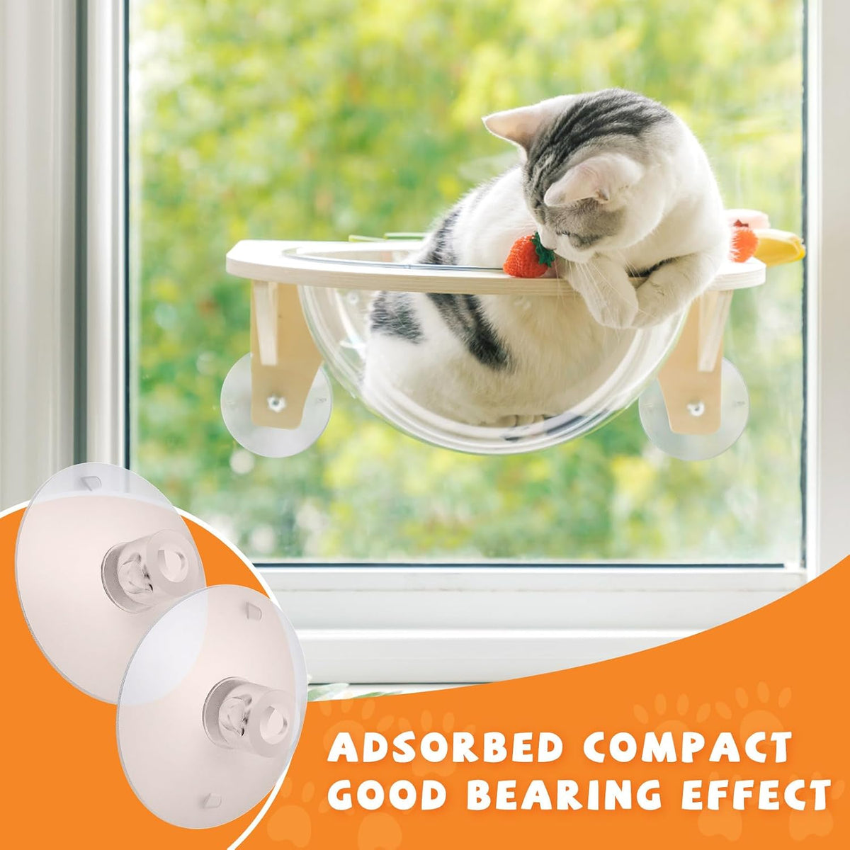 4 Pieces Cat Window Perch Suction Cup Powerful Window Bed Seat - 4 - image 3