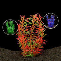DSkoiph 2 pcs Aquarium Decor Plastic Plants Extra Large 21 Inches Artificial Fish Tank Plants Tall Fish Tank Decorations Artificial Green Water Plants (Wine)