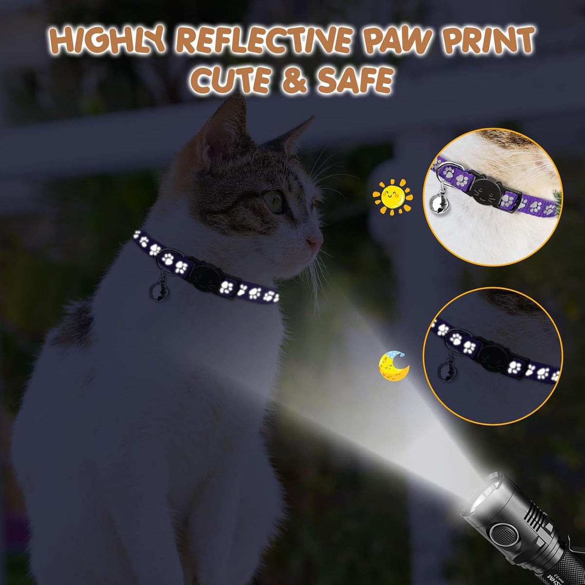 16 PCS Breakaway Cat Collars with Bells Reflective Cat Collar Safety - Kittens(6" - 9") - image 4