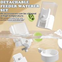kathson Rabbit Gravity Auto Feeder Set 35oz Hanging Automatic Food Water Dispenser Cage Automatic Feeder Set for Rabbit Chinchilla Guinea Pig Hedgehog Ferret Kitty Puppy (Green)