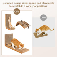 EHEYCIGA Cardboard Cat Scratcher for Indoor Cats - Brown / 16.6x11.2x26.8 - image 4