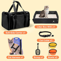 Cat Carrier with Litter Box - Whole Black - image 2