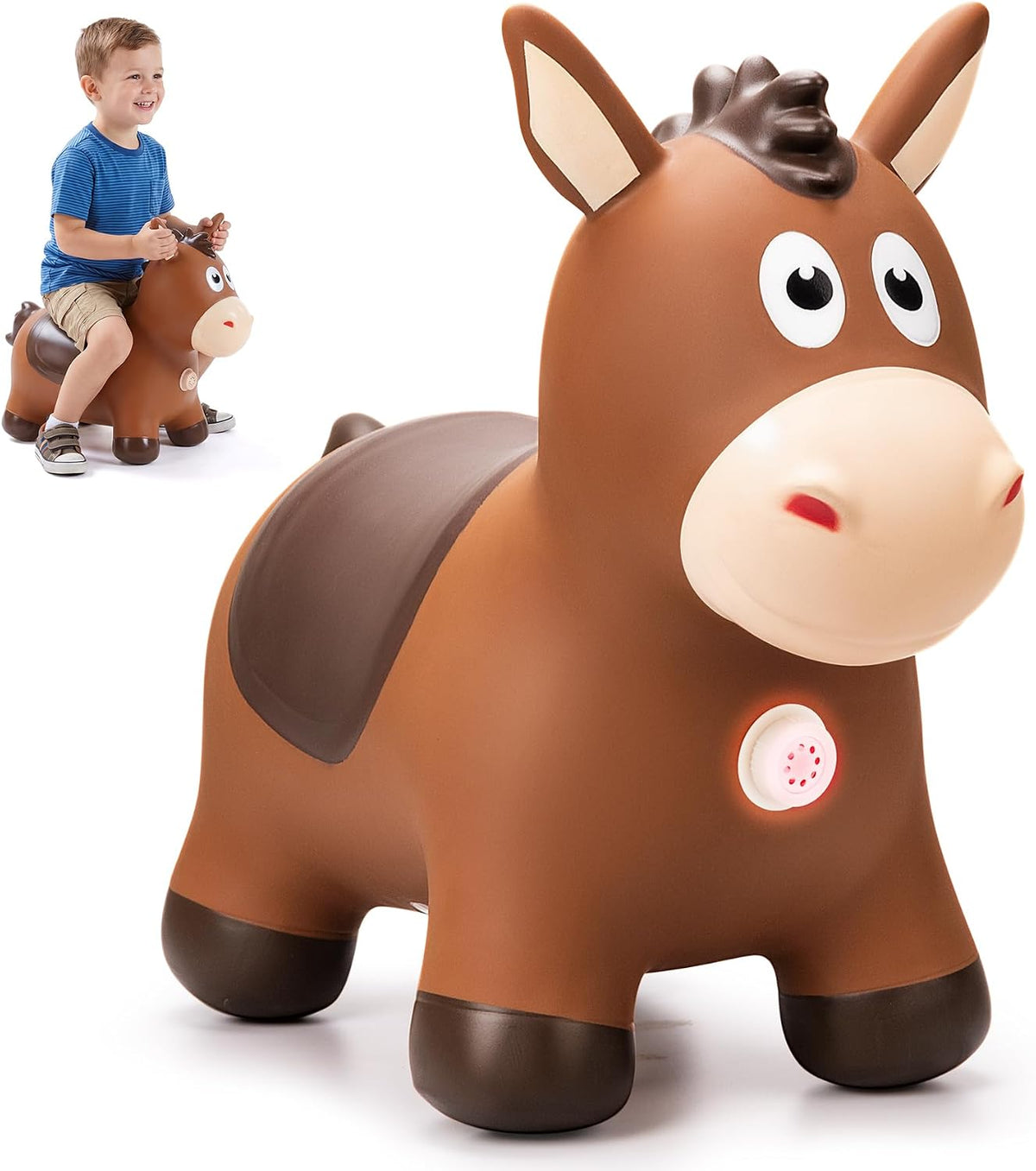 ZOOJOY Inflatable Horse Hopping Toy - Musical Horse