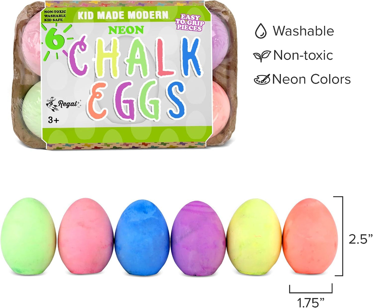 Kid Made Modern Sidewalk Chalk Set for Kids, Washable - Neon - image 4