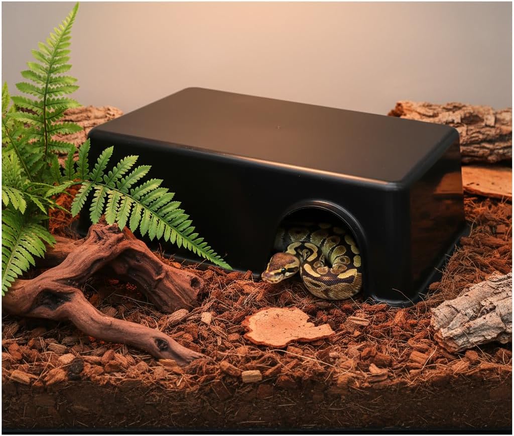 Reptile Hide Box Snake Hide Feel Secure and Safe, Gecko Hide - Black / XXL 2 Pcs - image 2