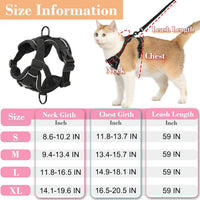 Cat Harness and Leash, Reflective Cat Harness Escape Proof for Walking, Adjustable Kitten Harness - Large / Turquoise - image 2