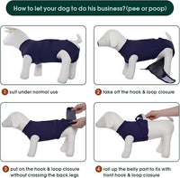 Kuoser Dog Surgery Suit Female Spay, Dog Recovery Suit Male Neuter, Puppy Clothes Onesie for Surgery Anti Licking Abdominal Wounds Pet Surgical Recovery Bodysuit Shirt, Substitute E-Collar & Cone