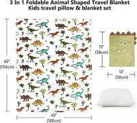 VigorSpring 3-in-1 kids travel pillow and blanket set, plush character pillow with hidden flannel bl - view 9