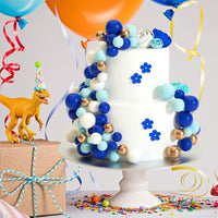 ASTARON 32 Pcs Foam Balls Cake Topper Decorations for Party Cake - Blue，gold - image 4