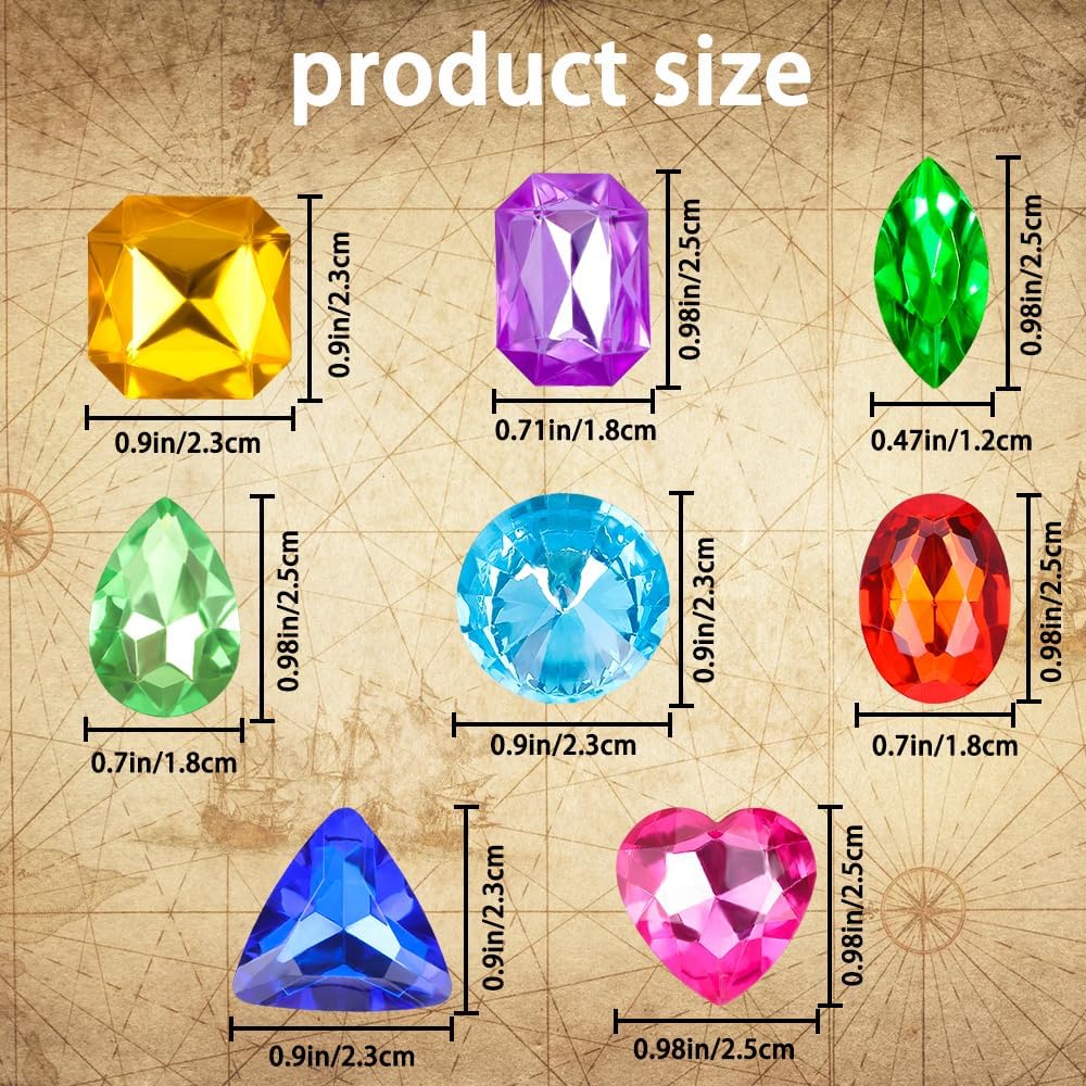 180 PCS Pirate Treasure Gem Toys Fake Acrylic Diamonds - Pirate Gems - image 2