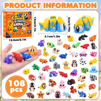 JOICEE 24Pcs 3D Printed Dinosaur Animals Mini Dinosaur Toys – Fun for Kids & Family - Deep Orange - image 2