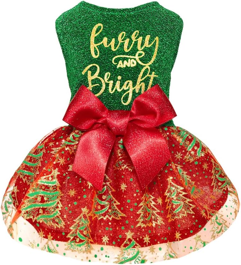 Fitwarm Birthday Girl Dog Tulle Dress - X-Small / Furry and Bright