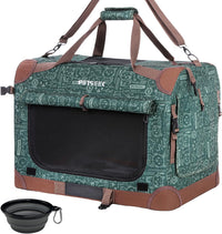 Extra Large Cat Carrier Soft Sided - Green / with curtain
